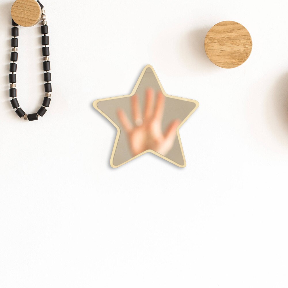 1Piece Five-pointed Star Hanging Mirror Pentastar Shaped Wall Mounted Decorative Mirror Modern Nursery Wall Art Decor