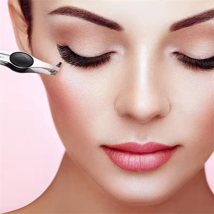 Pinzas para cejas con punta inclinada de acero inoxidable antideslizantes, cómodas y profesionales, depilación Facial, pinzas inclinadas para cejas encarnadas