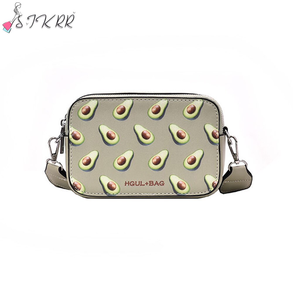 S.ikrr hedelmäkäsilaukku crossbody laukut naisille nahkainen söpö olkalaukku leveä hihna kesäinen pieni neliölaukku kukkaro