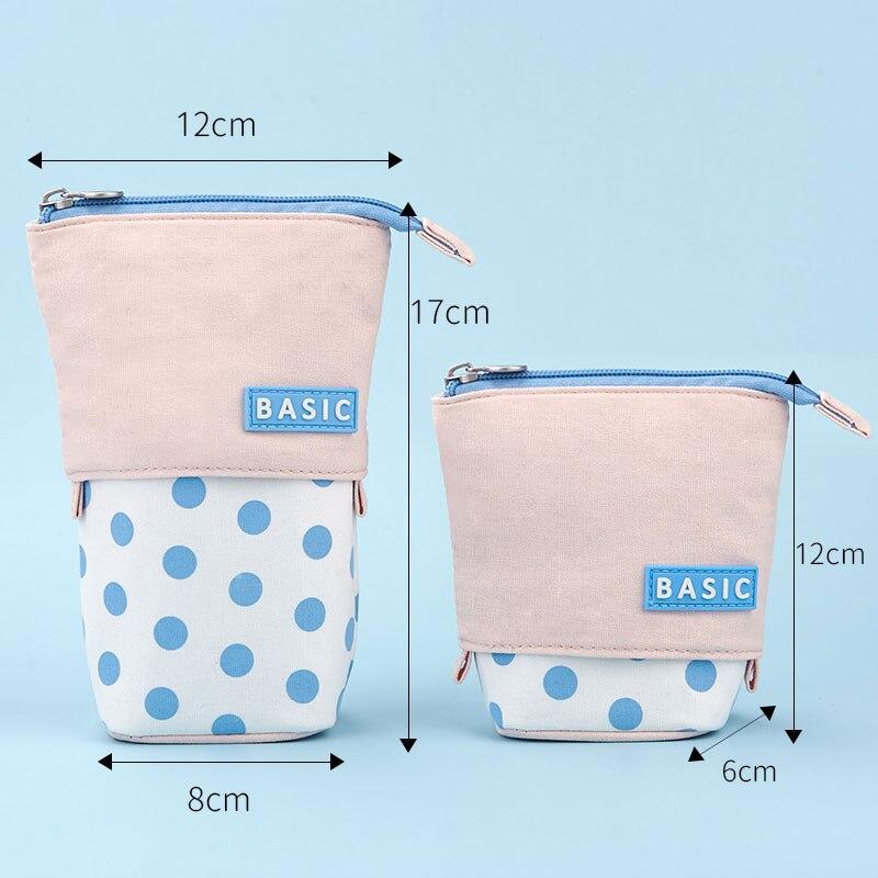 Estuche retráctil para lápices, bolsa de almacenamiento de papelería escolar, estuche Kawaii de punta ondulada, bonito portalápices, para niños, bolsas para bolígrafos