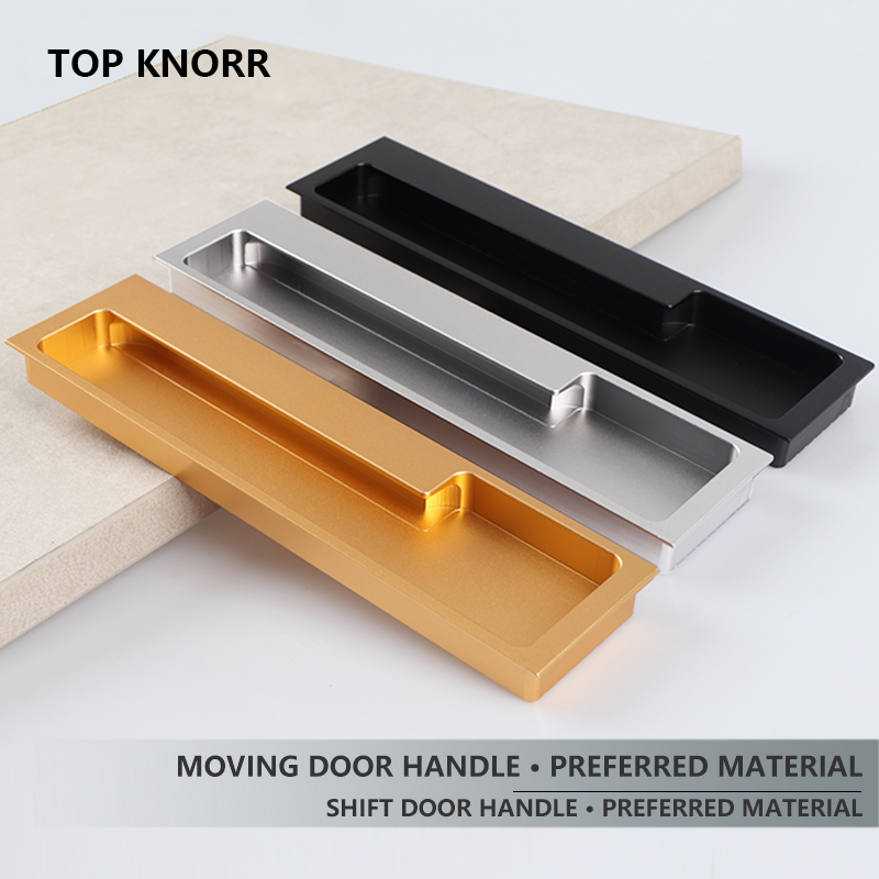 TOP KNORR – poignée de porte coulissante cachée, porte intérieure décorative intégrée, pour armoire, armoire, meuble de tiroir