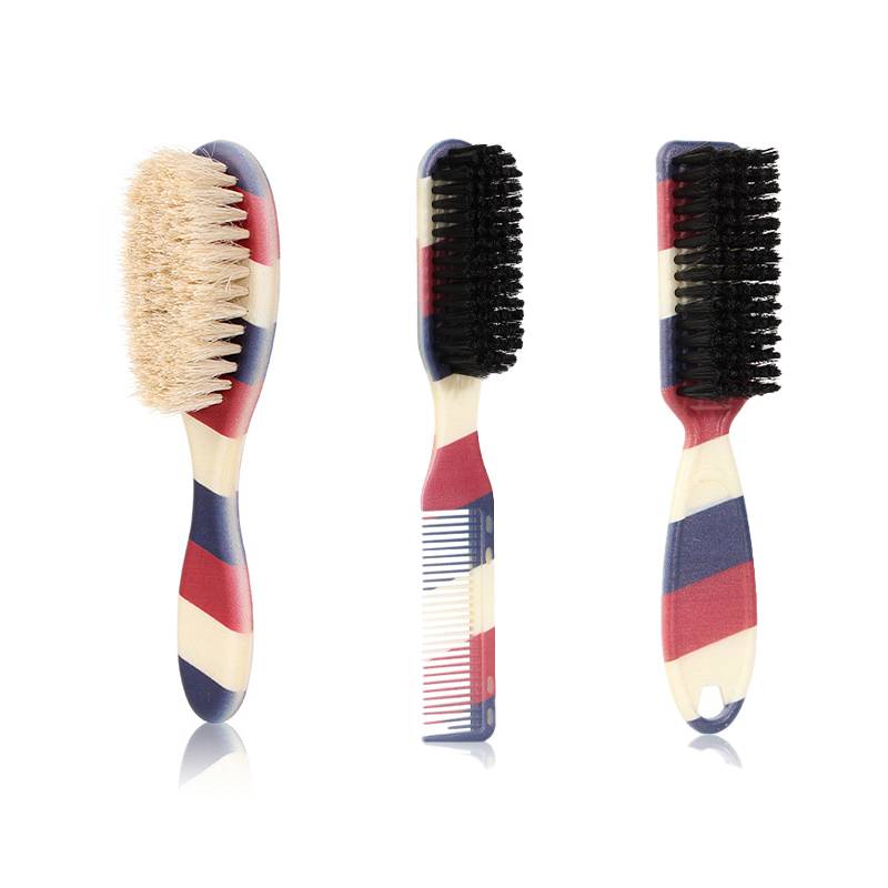 Kappersborstel voor het reinigen van haar, baardborstel met paardenhaar, nekborstel voor kappers, gereedschap om afgebroken haar te verwijderen: Paars