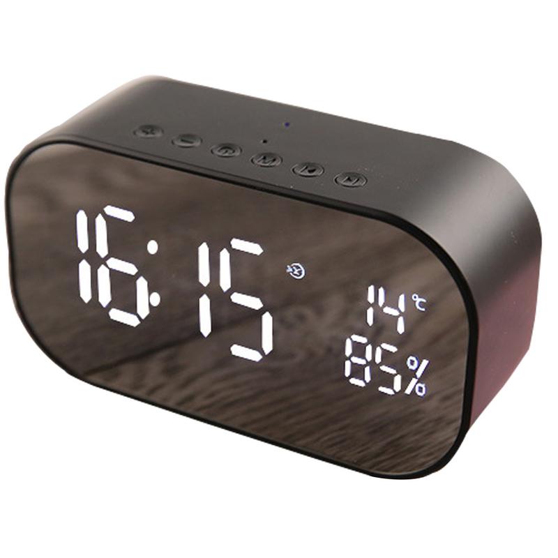 Bluetooth Speaker Wireless Mini Phone Alarm Clock Home Small Sound Computer Car Subwoofer Decoration: Black