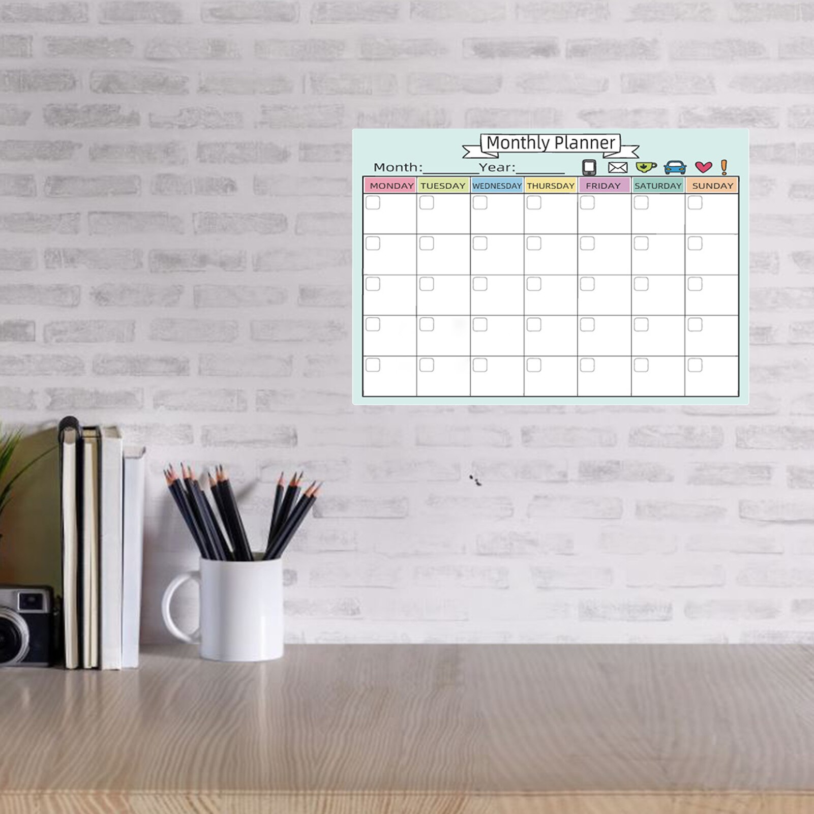 Magnetic Calendars Monthly Weekly Planner Dry Erase Calendar School/Office Supplies