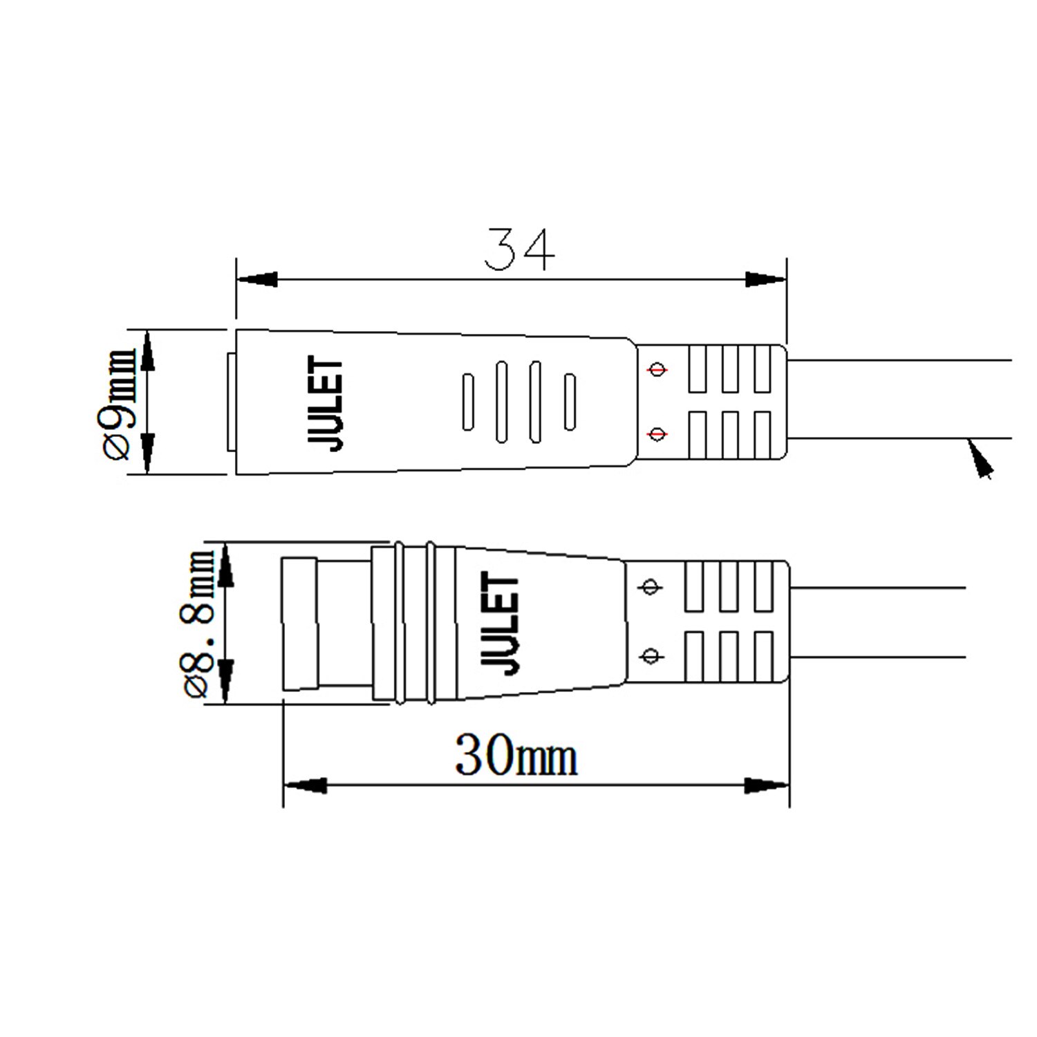 Bollfit julet kabel 2 3 4 5 stift vattentät kontakt elcykel förlängningskabel för ebike light trottle display