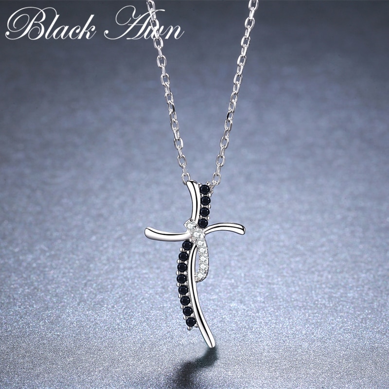 NERO awn 2020 Nuovo 100% 925 sterlina d'argento bella Croce Gioielli di Moda D'avanguardia Collane di Fidanzamento per le Donne di Nozze Pendenti con Gemme E Perle K042