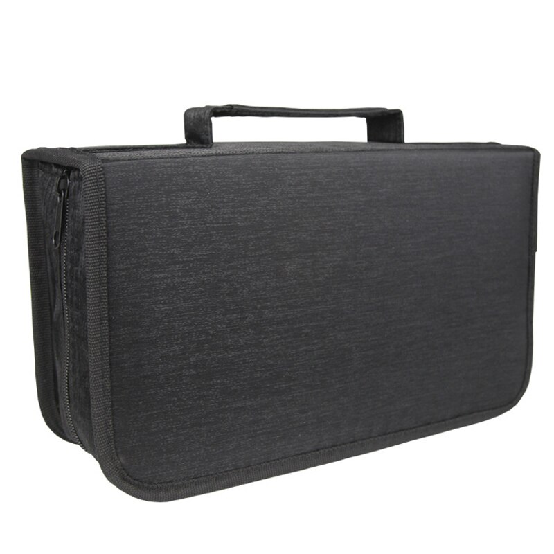 Étui de rangement pour DVD et CD, support de grande capacité pour disque, sac de transport Portable pour accessoires DVD et CD, 128: Black