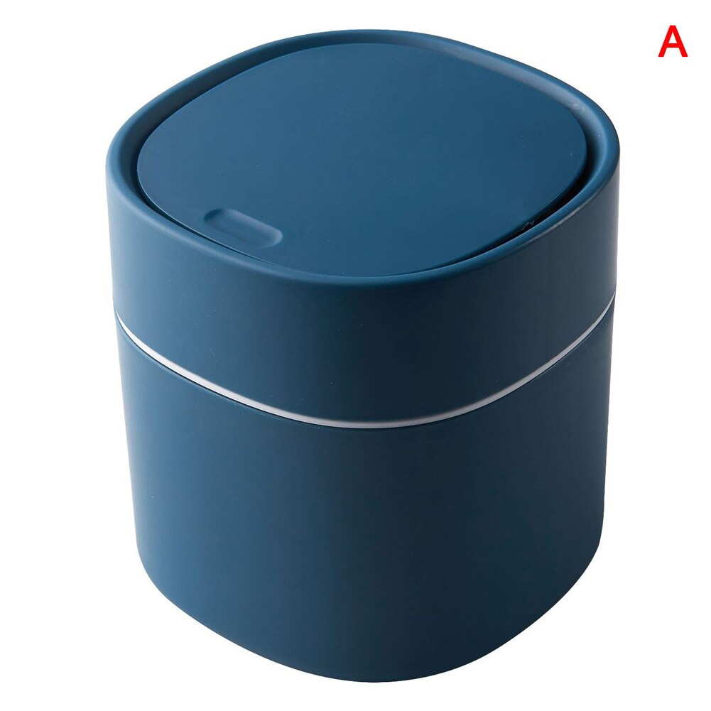 Mini Mülleimer Schreibtisch Papierkorb mit Deckel Kleine sehr klein Arbeitsplatte Müll Behälter für Sekretariat Heimat AUG889: Blau / 5L