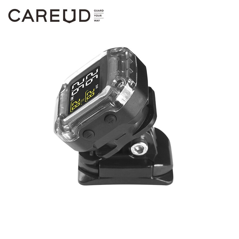 CAREUD Motorcycle Wireless TPMS Tire Pressure Monitoring System Digital LCD with Two External/Internal Sensors Easy to install