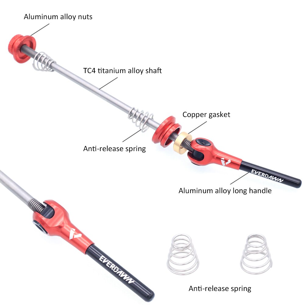 Mountain bike quick release thru axle MTB bicycle Front skewers aluminium alloy Bicycle Quick Release Fork Lock Mounting Tools