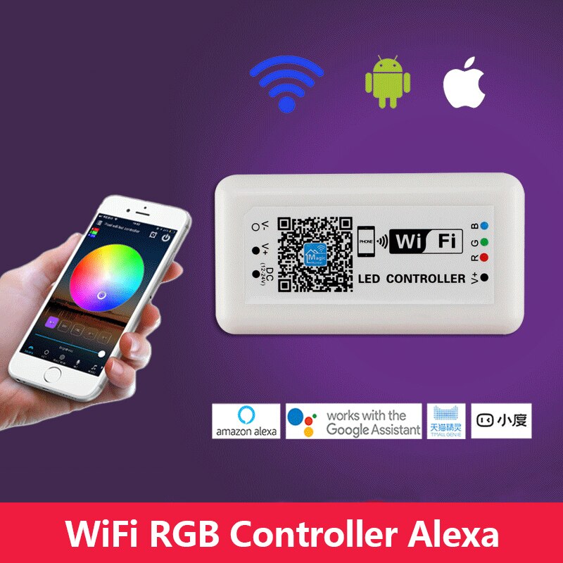LED Wifi Controller Color RGB Light Dimmer Controller Smart Home Support Alexa Google Voice Control Music Timing Wifi Controller