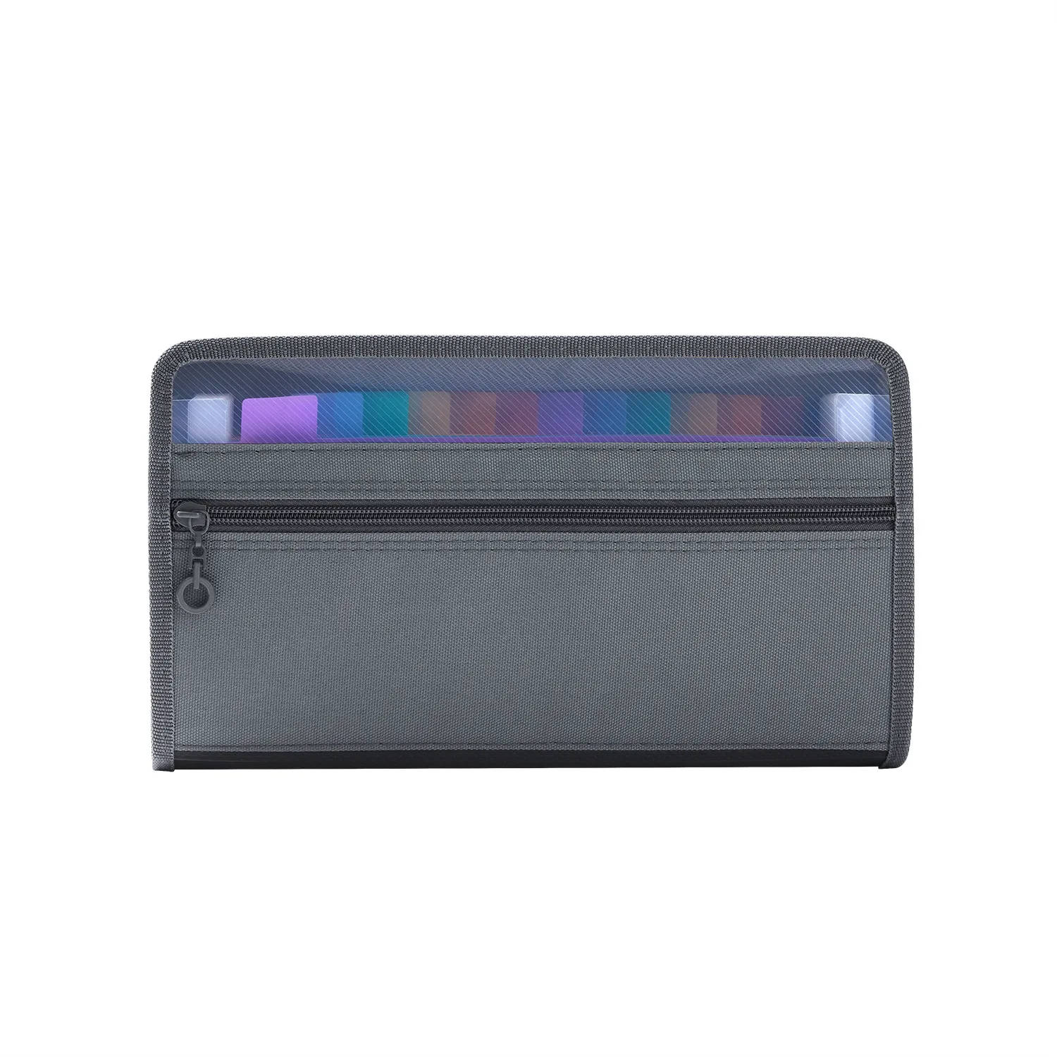 Accordion File Organizer with Safe Zipper, 13 Pocket Expanding File Folder with Front Pencil Pouch, School Office Supplies: Blue