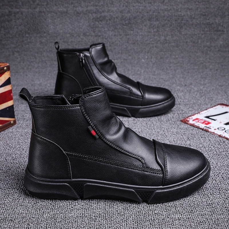 autumn and winter outdoor leather boots men's casual shoes breathable short boots Martin boots locomotive style mens shoes