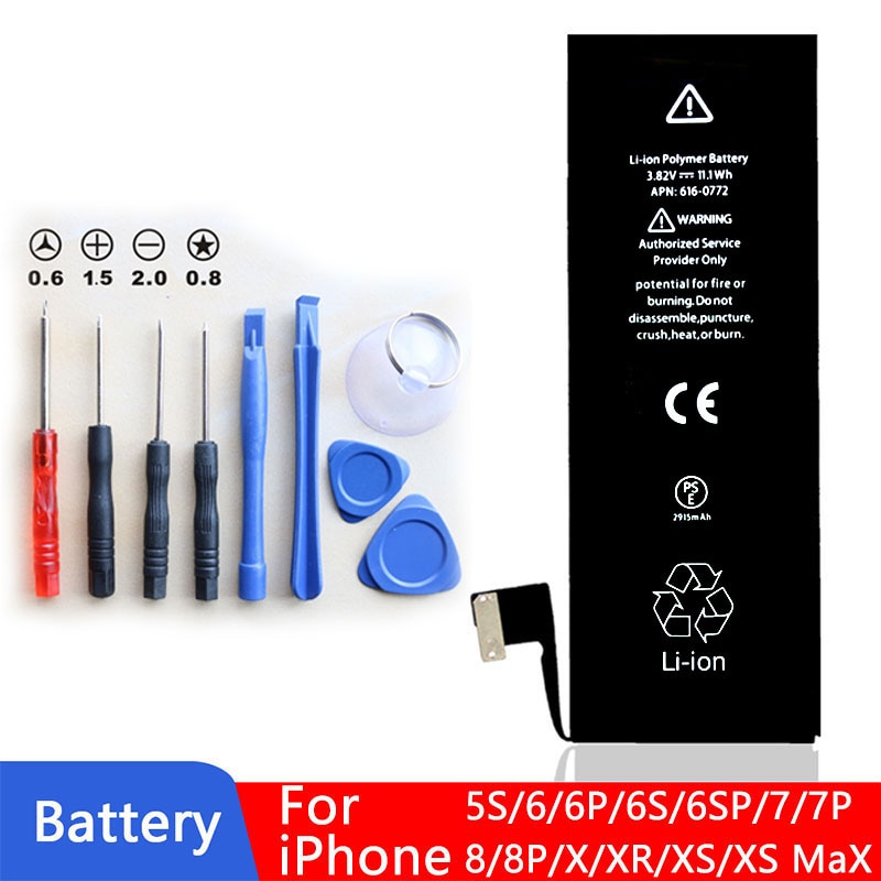 Neue 100% AAA Grade Telefon batterie Für iPhone 5 5S 6 6S 6P 6SP 7 8 Plus X XS XR XS Max Ersatz gebaut-in lithium-batterie