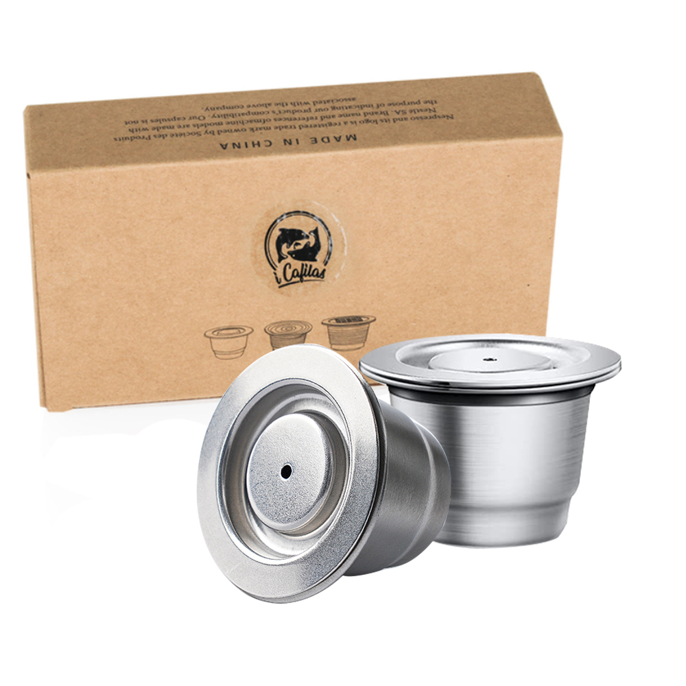 Kaffeekapsel wiederverwendbare Hülsen für Nespresso Edelstahl-Kaffeefilter Espresso Crema Schote Hersteller neues Aktualisierung: dunkel Grau