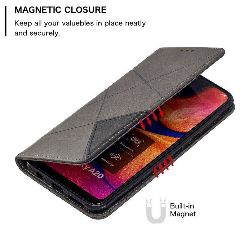 Funda de cuero magnética para Samsung Galaxy A20e, carcasa delgada na para Samsung A20, A205F, A, 20e, A202F S, funda de teléfono de negocios con tapa