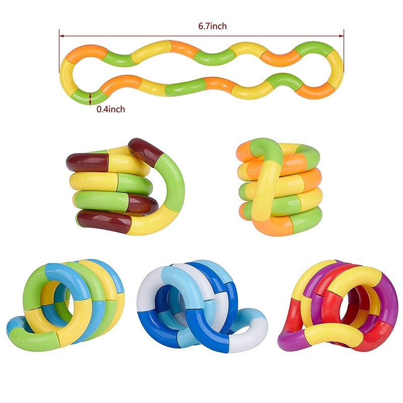 Twisted Ring Magic Fidget Magic Trick Rope DIY Winding Leisure Education Stress Relief for Kid Xmas Toy Random Send