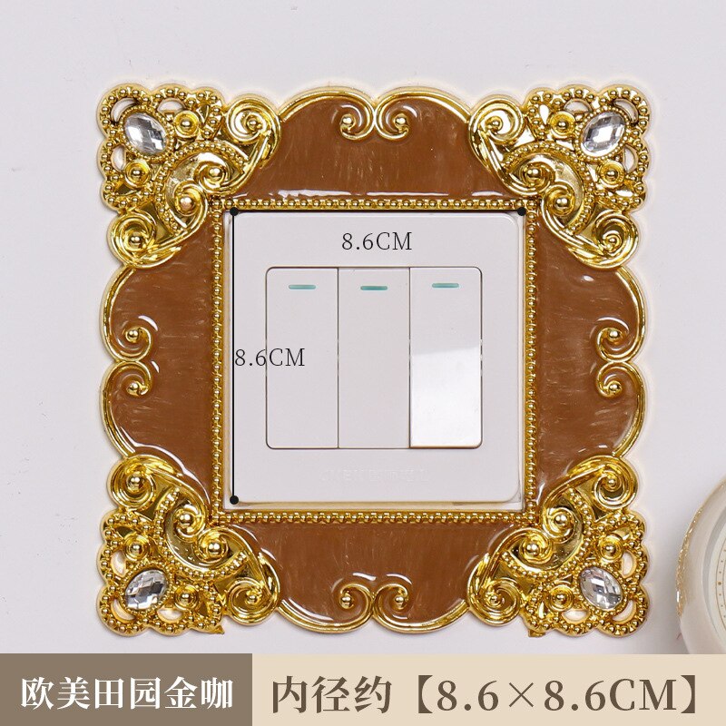 living room bedroom lamp wall socket protection decorative switch sticker wall sticker double switch cover decoration: army green