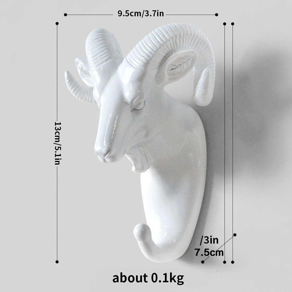 3D Dierenkop Muur Hanger Toetsen Jas Hoed Opknoping Haak Houder Thuis Wall Decor Accessoires Decoratieve Haak Creatieve Dier Haken: 12