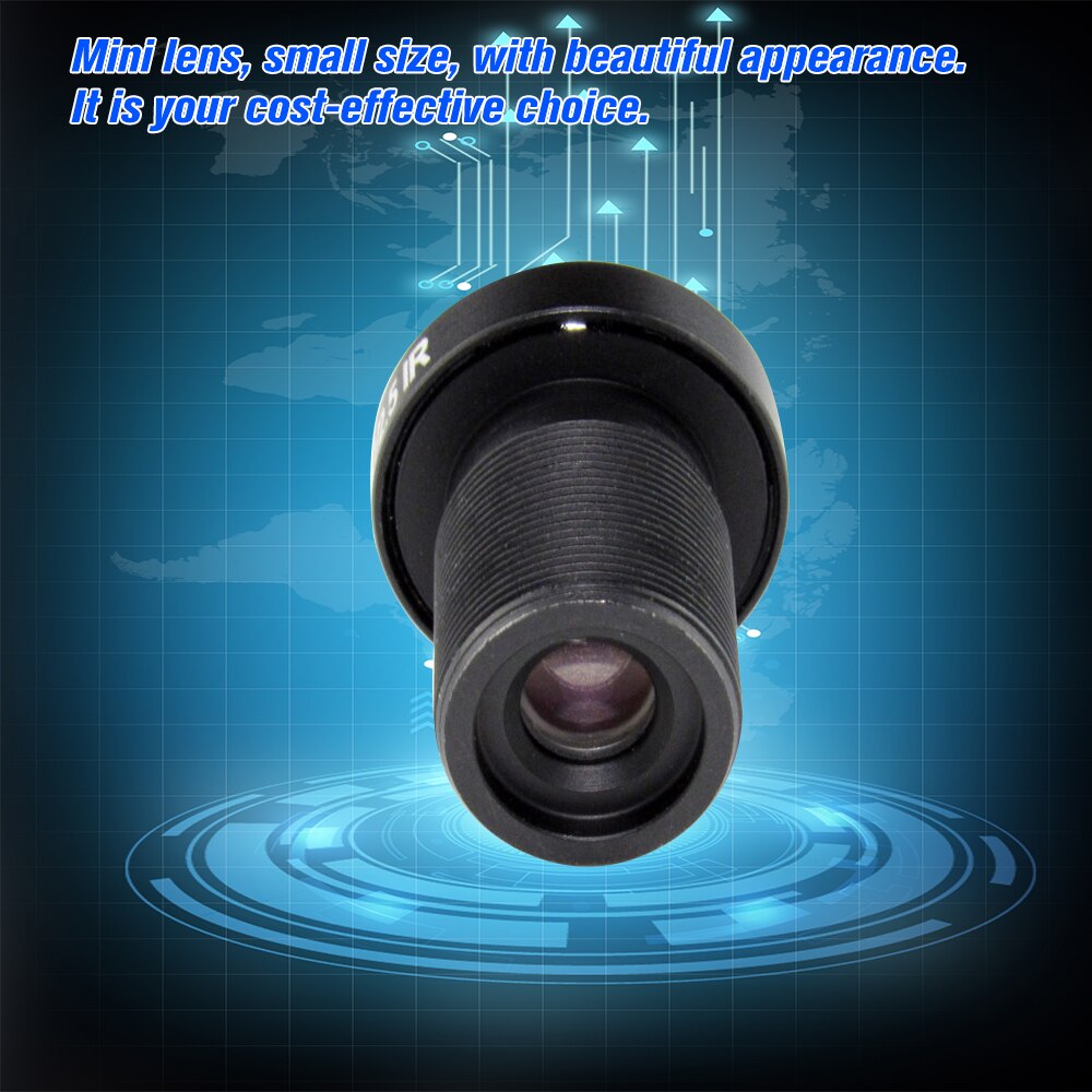 2.1mm- lins fisheye cctv-objektiv 1/2.5 "  hd 5.0 megapixel för ip cctv-kameror  m12 -fäste 155 graders kompatibel vidvinkelpanorama