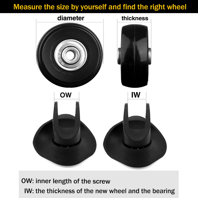 Suitcase Wheels 1 pair of Luggage Suitcase Replacement Wheels Axles Deluxe Repair Deluxe Repair Tool Casters