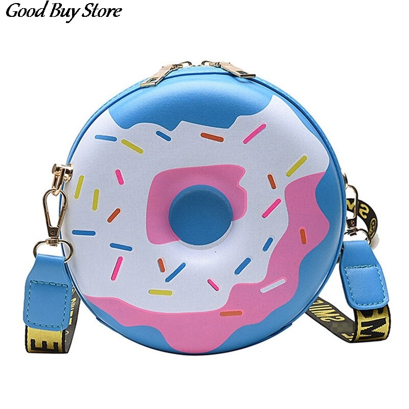 Donut Shape Shoulder Bag Girls Cute Leather Crossbody Bags Round Handbags Purses Women Mini Casual Travel Pouch Bolsa Handbag