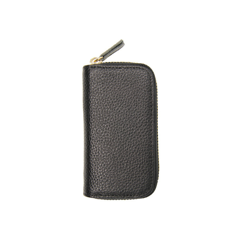 Pu Leather Key Wallet Card Holder Business Organizer Housekeeper Case Keychain Purses Men Women Pocket Car Keys Bag: black