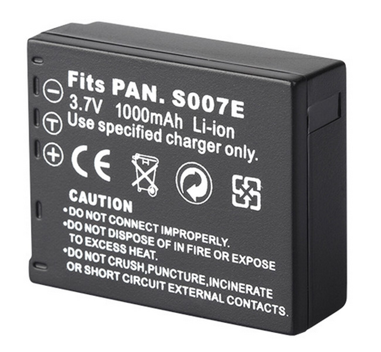 Paquete de baterías recargables de iones de litio para Panasonic CGA-S007, CGA-S007A, CGA-S007E, CGA-S007A/1B, CGR-S007, DMW-BCD10
