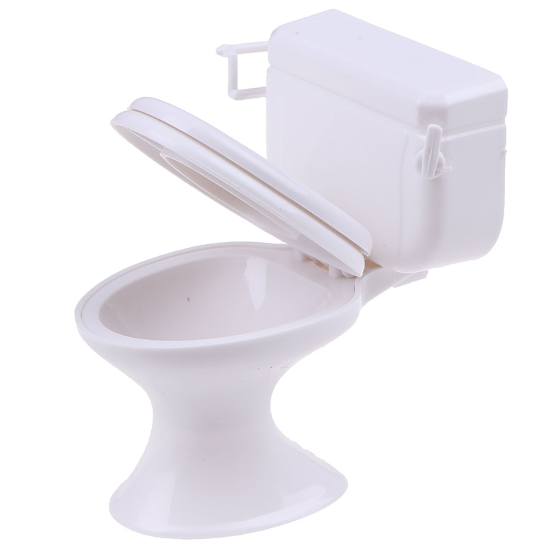 Dollhouse Furniture 1:12 Vintage Bathroom Toilet Flush toilet Mini furniture toy decoration Simulation toilet crafts