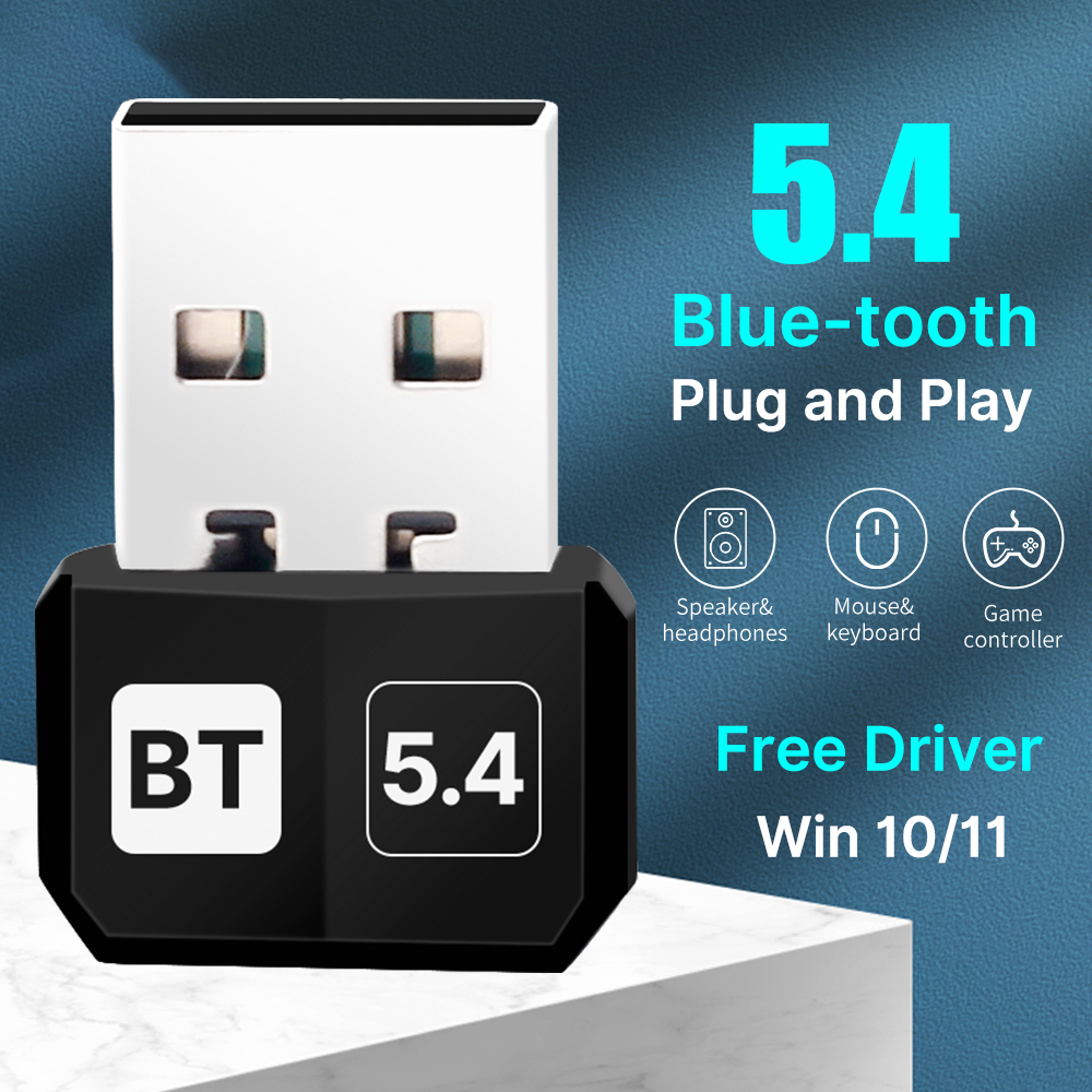 USB Bluetooth 5.4 Dongle Adapter WIreless Transmitter Receiver Audio Bluetooth For Bluetooth Adapter For Win10/11 Driver Free: Default Title