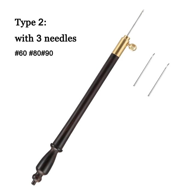 Natural Purple Sandalwood Handle Tambour Crochet Hook with Needles Lesage Beading Embroidery Couture Luneville Needle Hook: Default Title