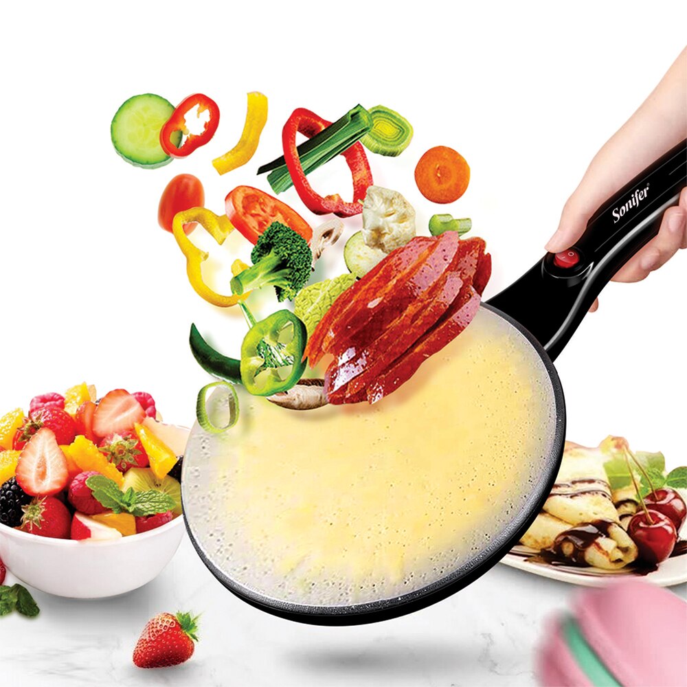 Electric Crepe Maker Pizza Machine Pancake Pan Non-Stick Griddle Baking Pan Cake Machine Easy To Use Kitchen Cooking Sonifer