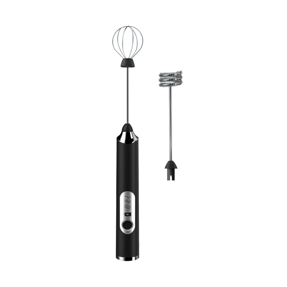Agitador eléctrico de mano para cocina, Espumador de leche, cabezal agitador, mezclador, agitador de café, herramienta, novedad, 1 ud.: Black