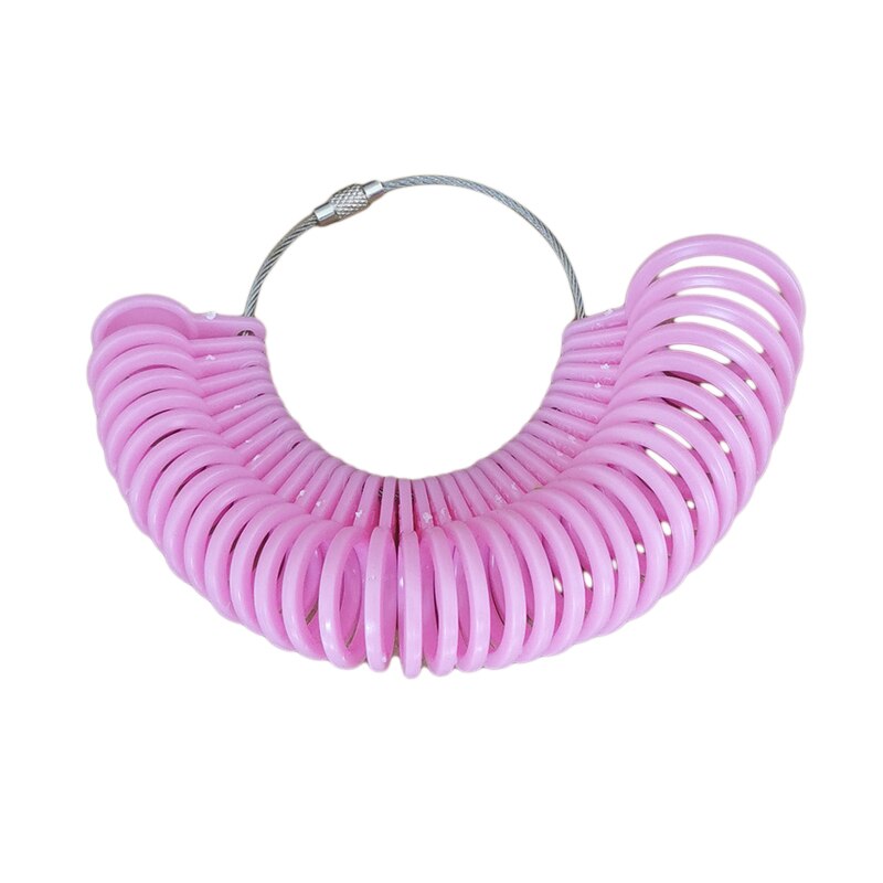 Fingerring metalmålermålerværktøj måler størrelse til smykkeværktøj: Lyserød