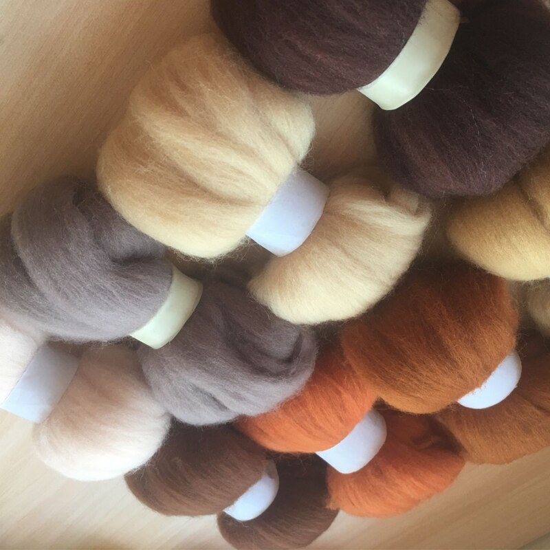 Poking Wool WFPFBEC wool felt poke fun brown seven color 10g/8... – Vicedeal