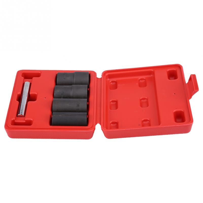 5Pcs Twist Socket Set Locking Wheel Nut Bolt Stud Extractor Removers 17mm 19mm 21mm 22mm Socket carbon steel