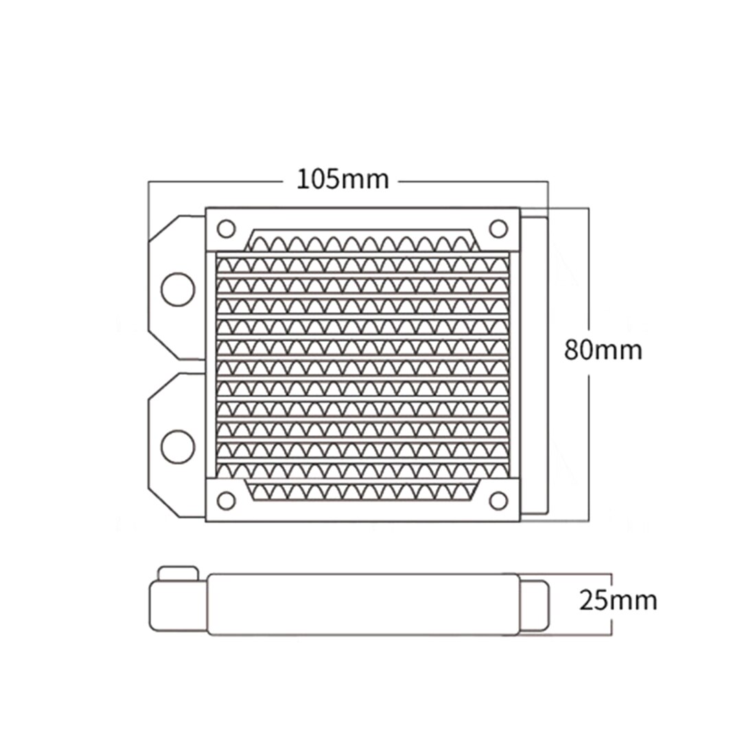 360mm Aluminum Computer Radiator Water Cooler Cooling Heatsink Exchanger Water Cool System For Computer For Children-Black White