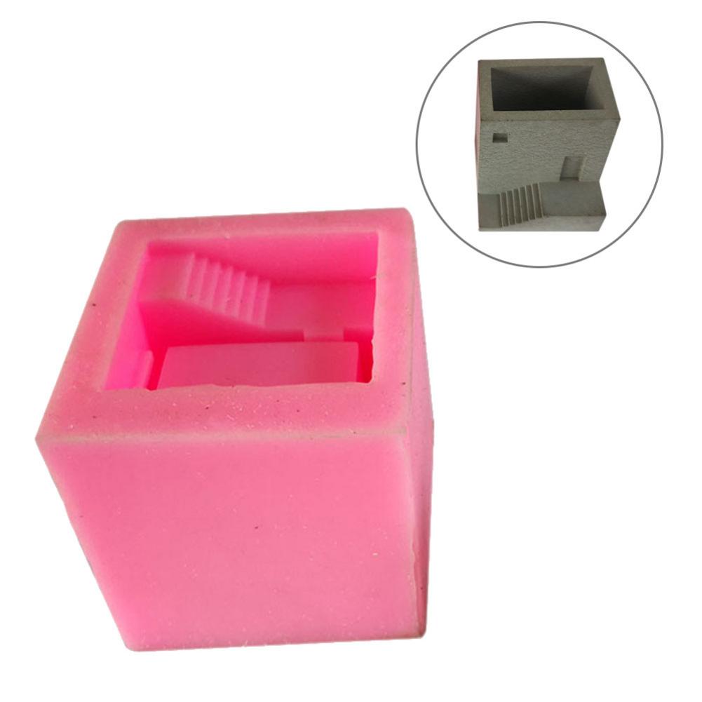 Silicone Mold Succulent Plant Silicone Concrete Mold Stairs Square Flowerpot Cement Clay Mould Mini Plaster Crafts Model Accesso: C