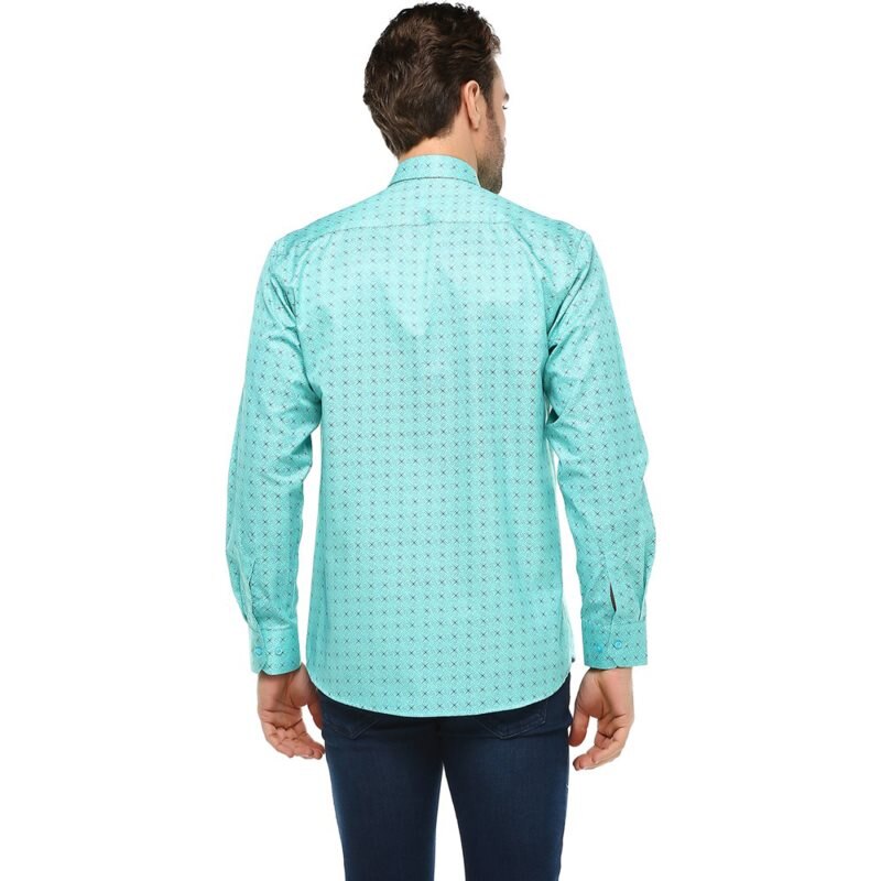 Printed Plaid Polka Dot Men Shirt Long-Sleeved Casual Shirts For Men Regular Green Male Dress Shirts Camisas Masculina varetta