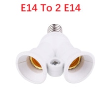 E14 Om 2E14 Adapter Led Converter Wit Splitter Adapter Verlichting Accessoires Lamp Houder Lamp Adapter Energiebesparing