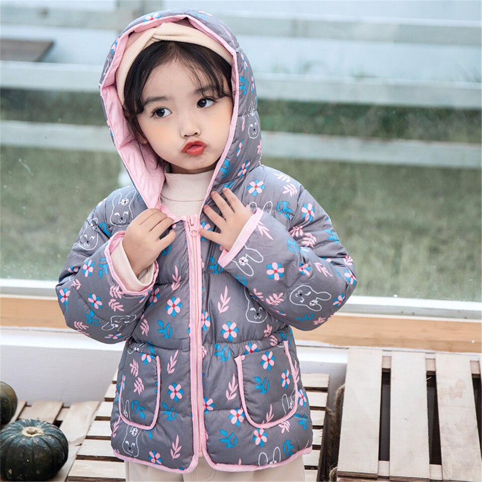 Barn vinterjacka för barn flickor silver guld svart pojkar casual huva kappa babykläder ytterkläder barn parka jacka snödräkt