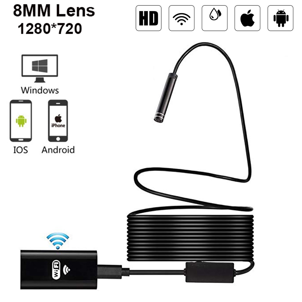Draadloze WiFi HD 720 P 8mm Endoscoop Camera1M 2 M 5 M Wifi Outdoor USB Endoscoop Borescope Inspectie Android iPhone Camera