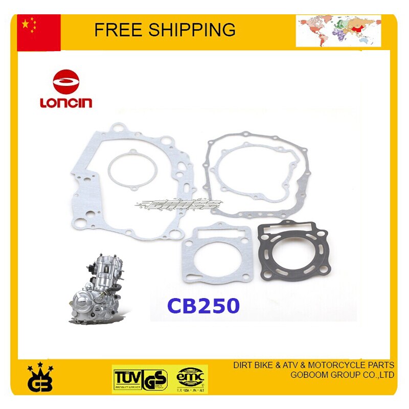 Cb250 loncin 250cc vandkølet motor snavs cykel atv quad head pakning cylinder gakset lyddæmper pakning