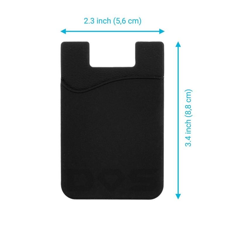 Adhesive Sticker Back Cover Card Holder Case Pouch For Mobile Phone Cellphone Black Silicone Soft Card Pouch Phone Accessory: Default Title