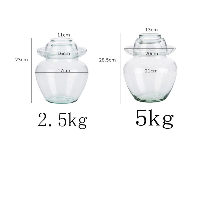 Transparent Glass Container Kimchi Storage Jar Kitchen Thickened Pickled Cans Household Pickled Jar Sealed Can