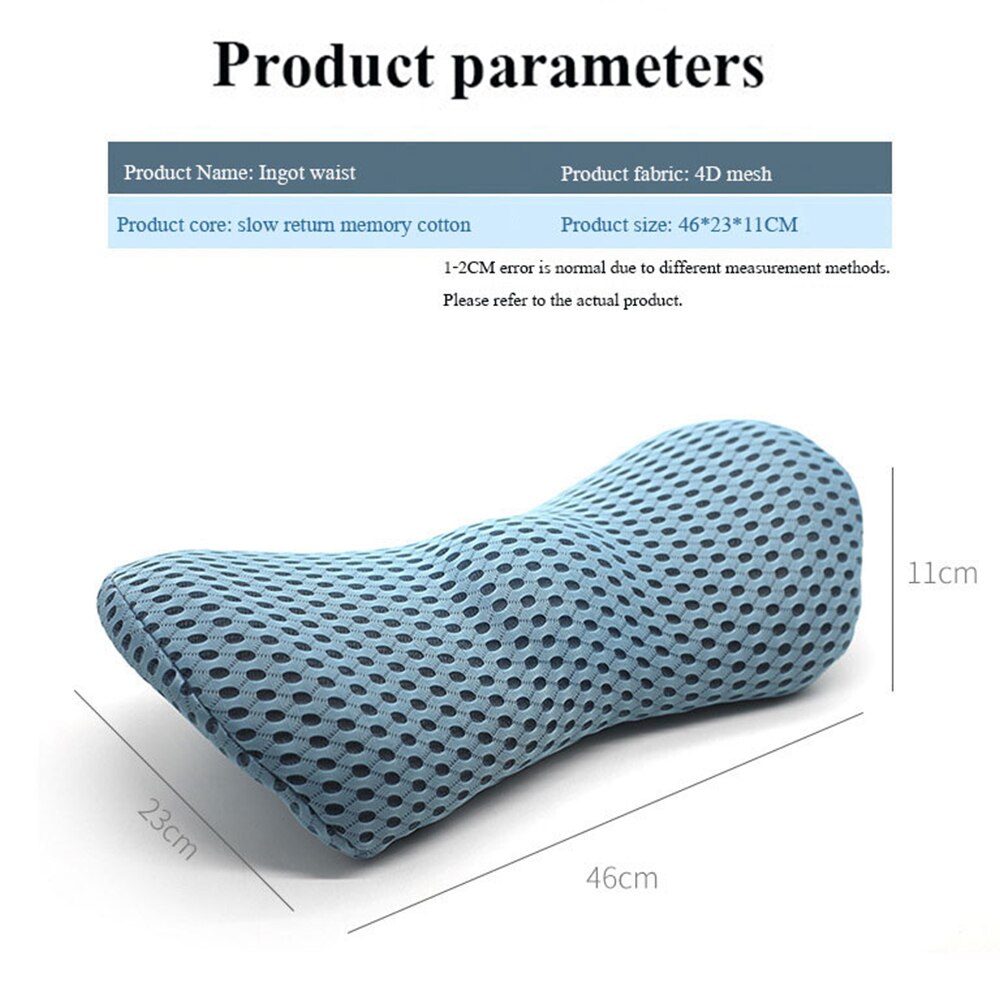 Slow Rebound Memory Cotton Physiotherapy Lumbar Pillow Multi-Functional Waist Cushions on Chair Seat Car Orthopedic Pillow Mat