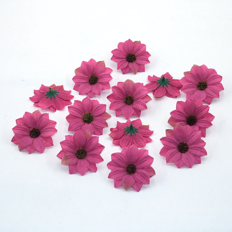 20 stykker kunstige blomster 6 cm silkerose blomster til familie bryllup dekoration krans scrapbog håndværk blomst diy: 11