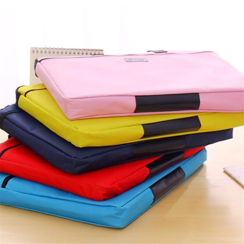 Bolsa de documentos portátil para hombre y mujer, bolso de lona A4 de oficina con cremallera de gran capacidad, bolso de información multicapa, maletín para reuniones