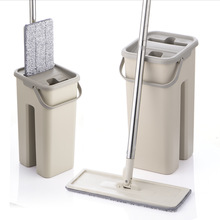 Flache Squeeze Mop und Eimer Hand Freies Auswringen Boden Reinigung Mikrofaser Mopp Pads Nass oder Trocken Nutzung auf Hartholz Laminat fliesen