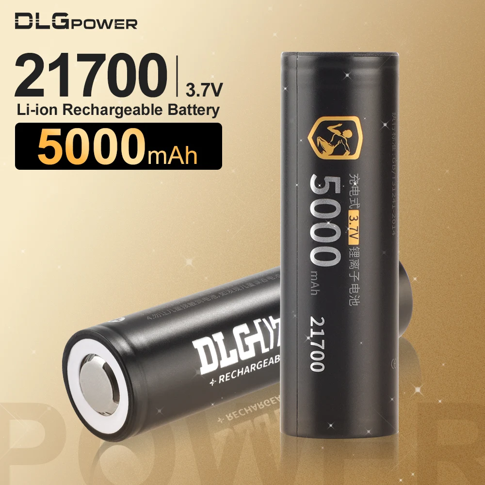 Batteria 21700 DLGPOWER 5000mAh Batterie ricaricabili agli ioni di litio ad alta potenza ricaricabili ad alta capacità da 3,7 V per elettrodomestici